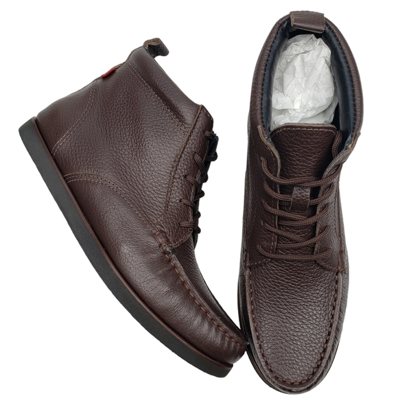 Marc JosephNIB Gramercy Brown Grainy Leather Preppy High Top Bootie Boy's 4.5
